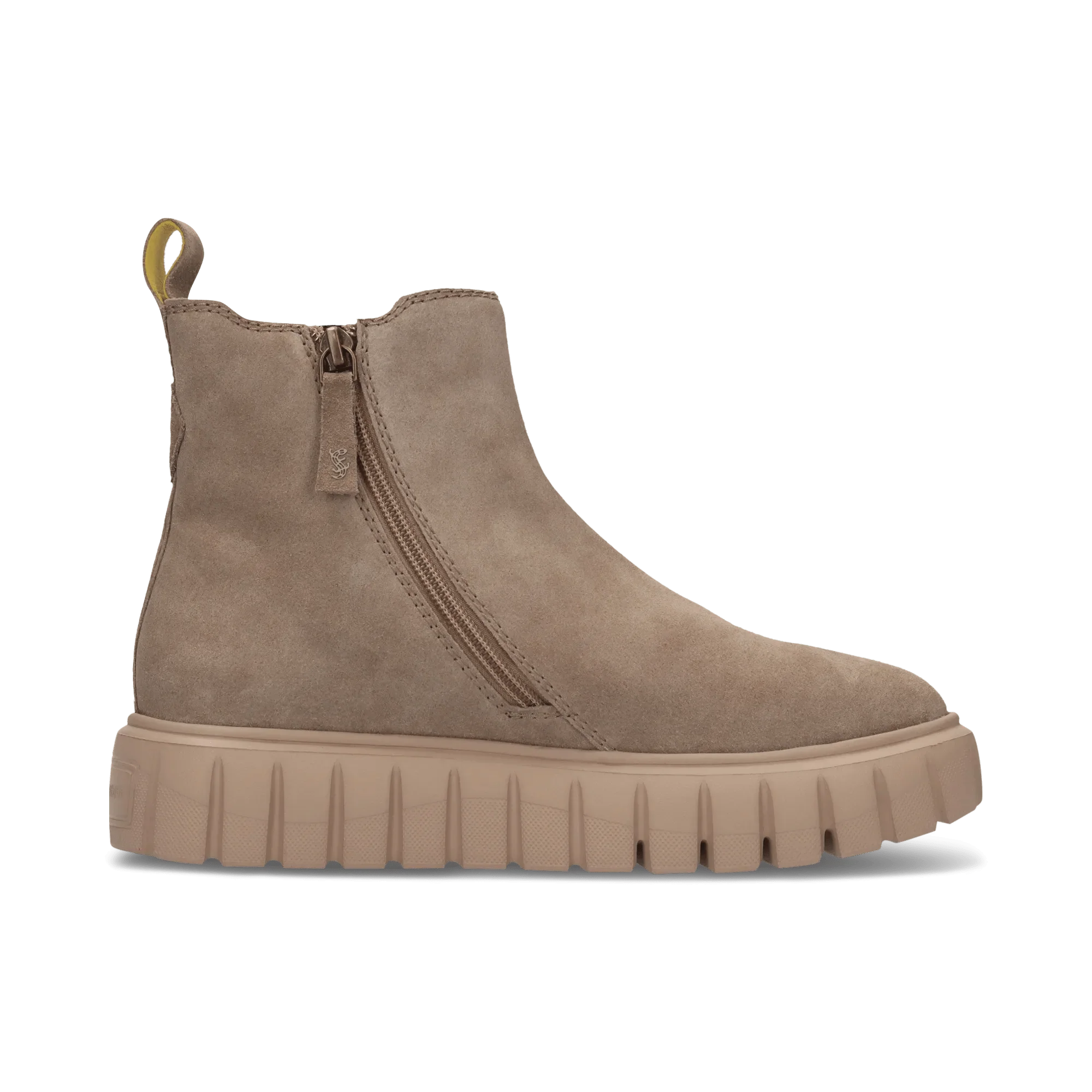 Leder Chelsea-Stiefelette Taupe - Image 3