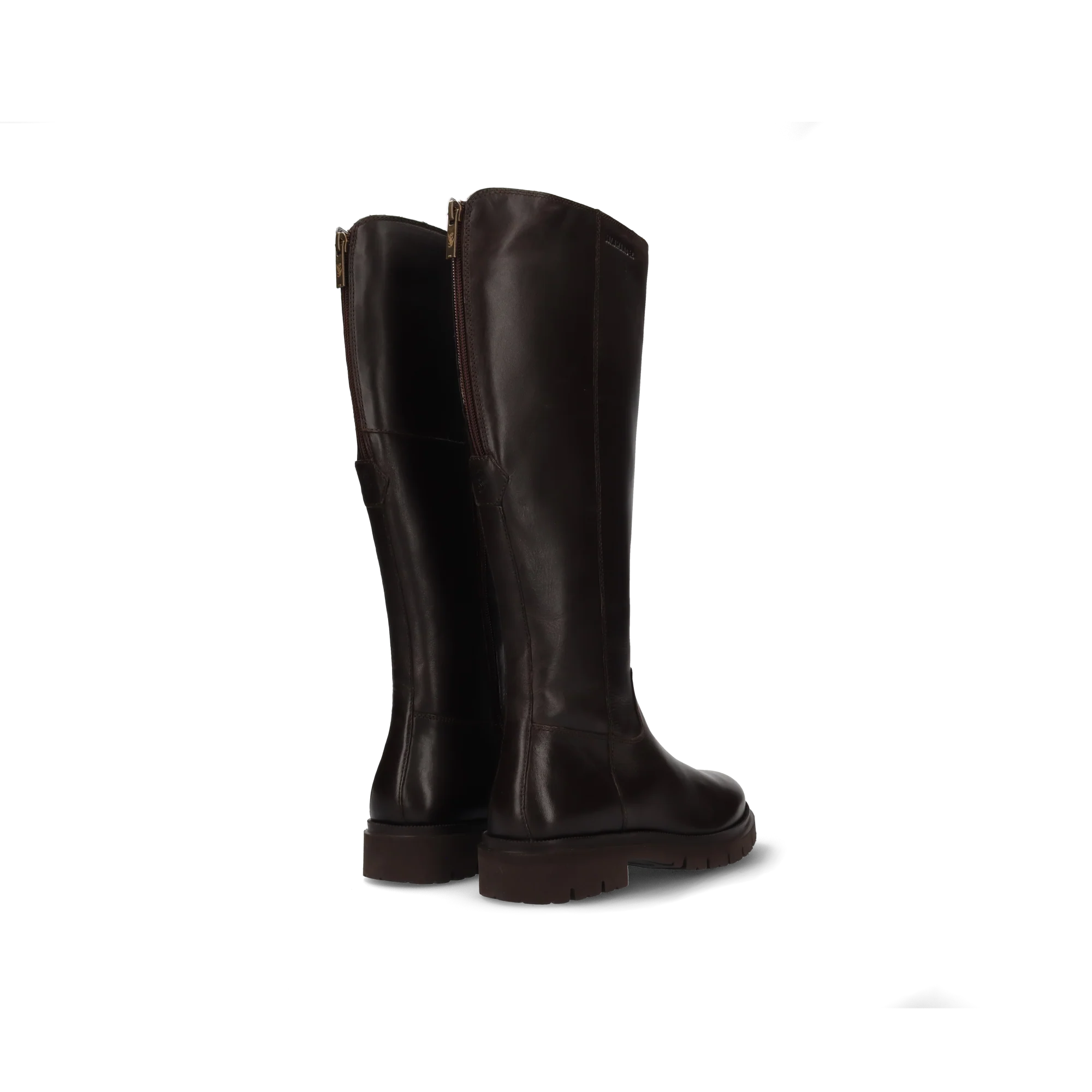 Leder Langschaftstiefel Dunkelbraun - Image 4