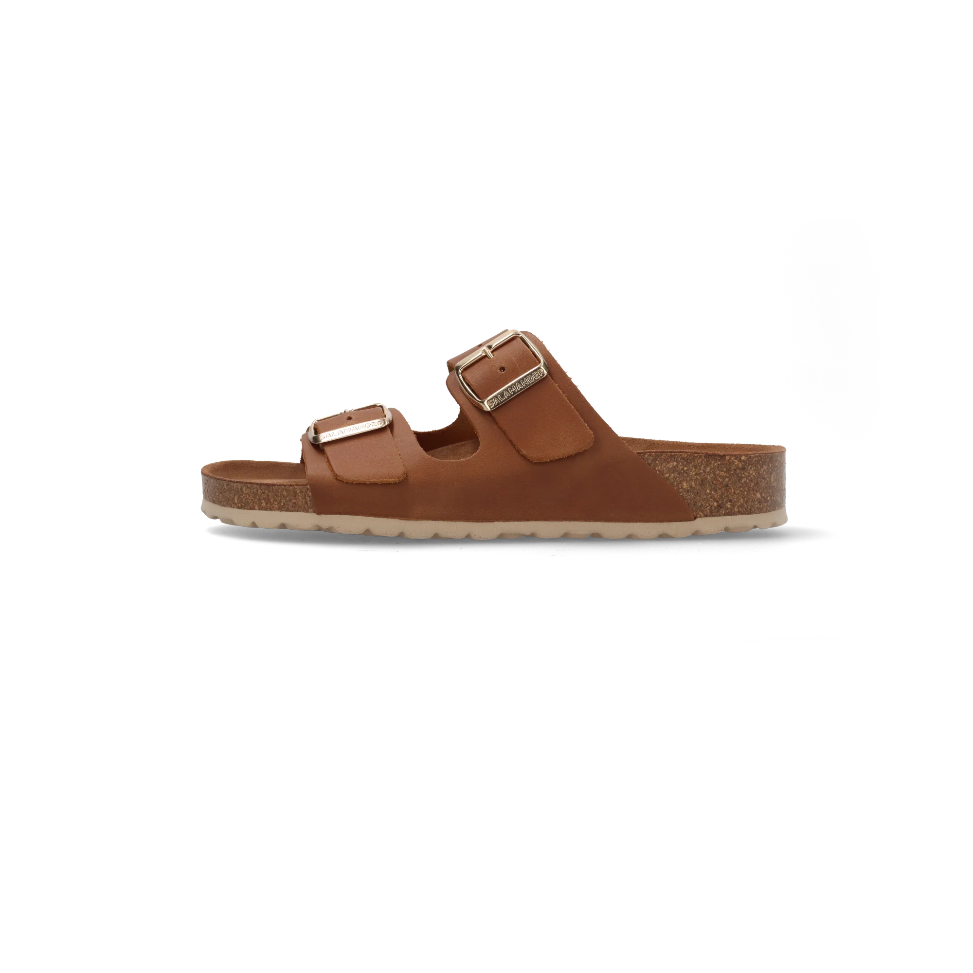 Leder Pantoletten Cognac