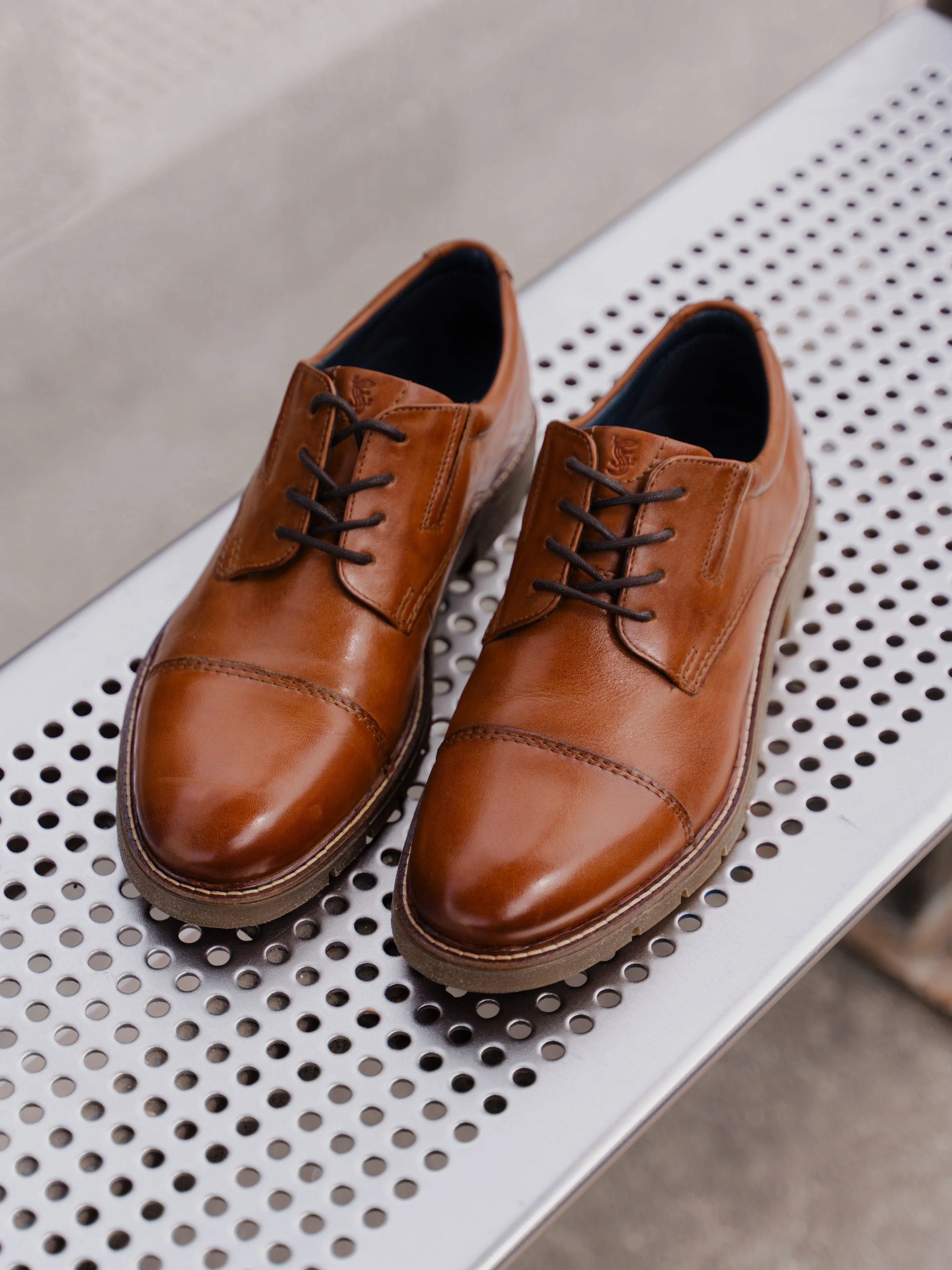 Leder Schnürschuh Cognac - Image 3