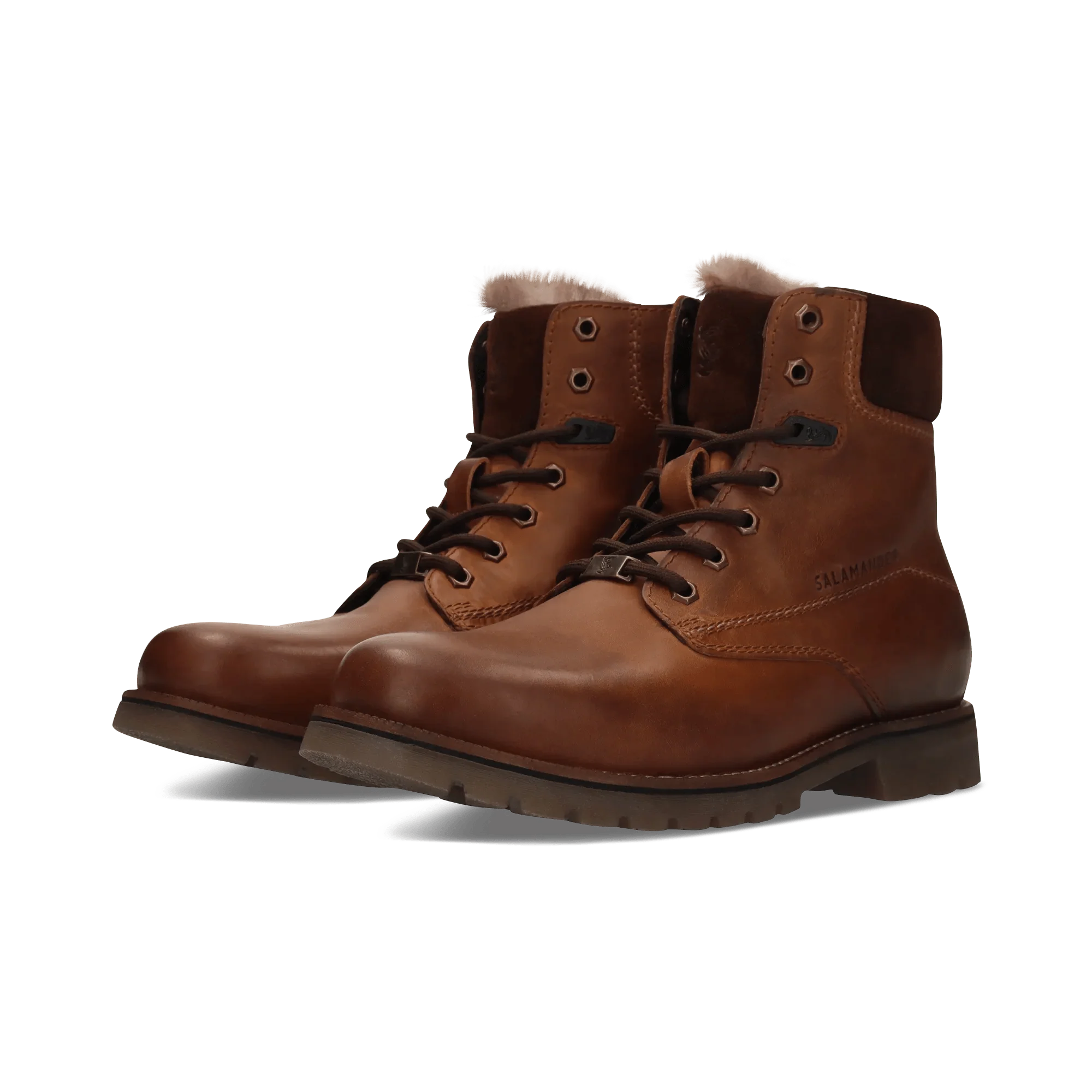 Leder Schnürstiefel Cognac - Image 2