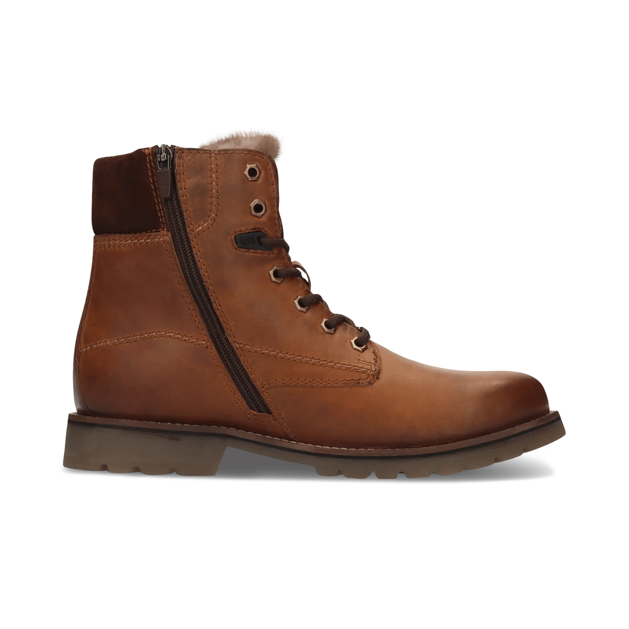 Leder Schnürstiefel Cognac - Image 3