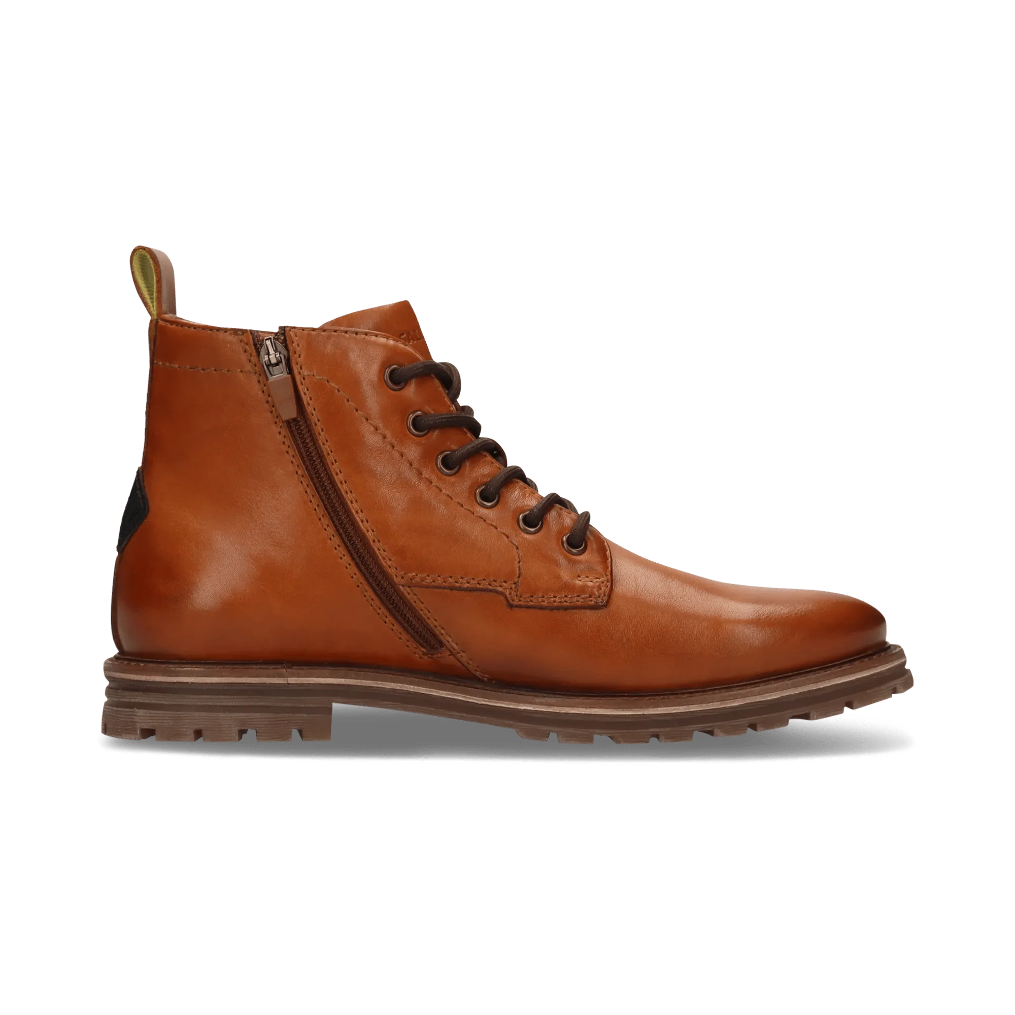Leder Schnürstiefel Cognac - Image 3