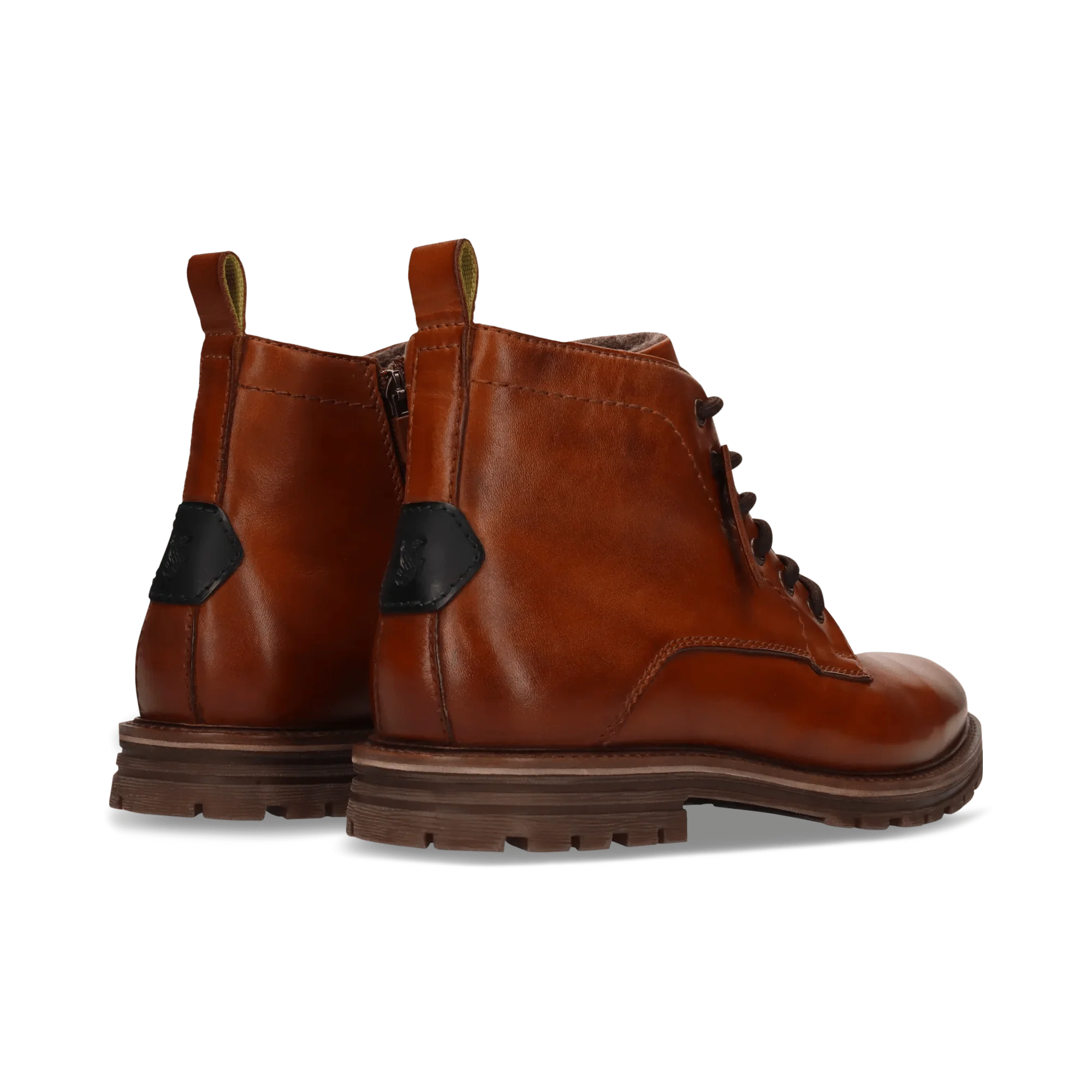 Leder Schnürstiefel Cognac - Image 4