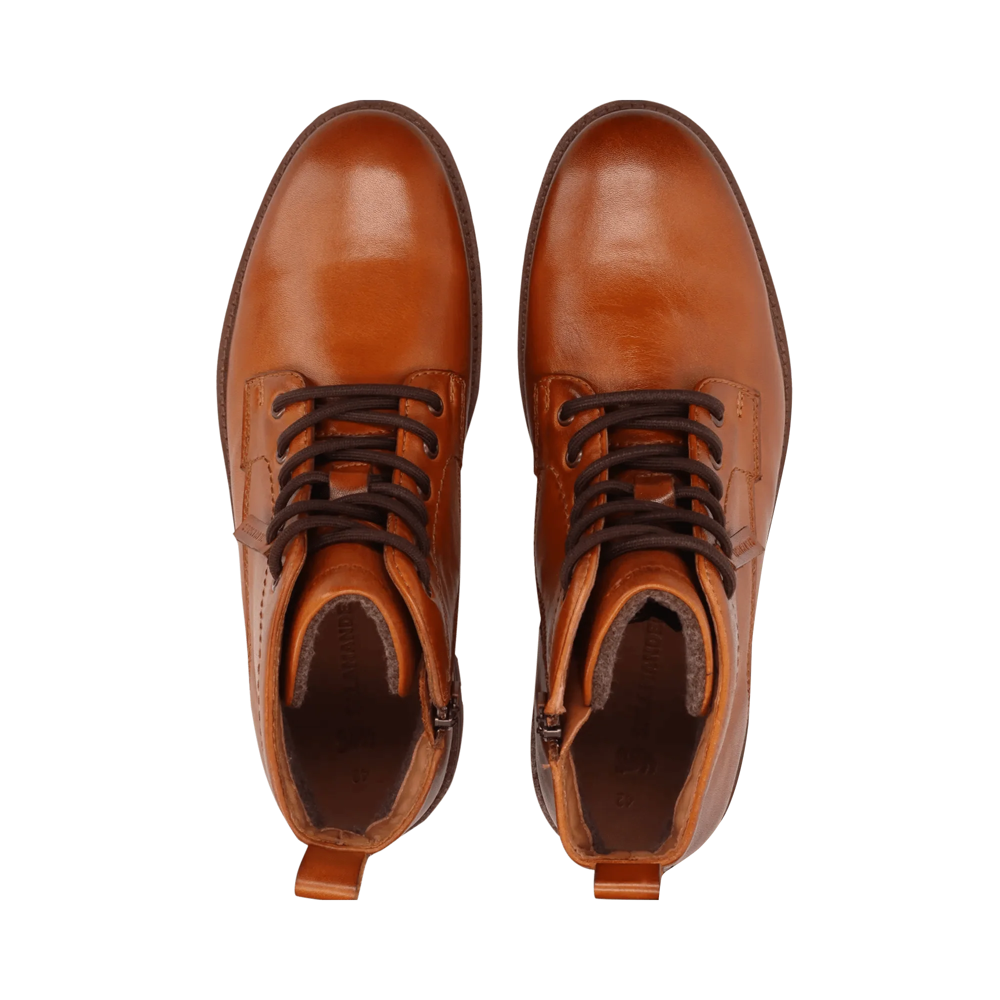 Leder Schnürstiefel Cognac - Image 6