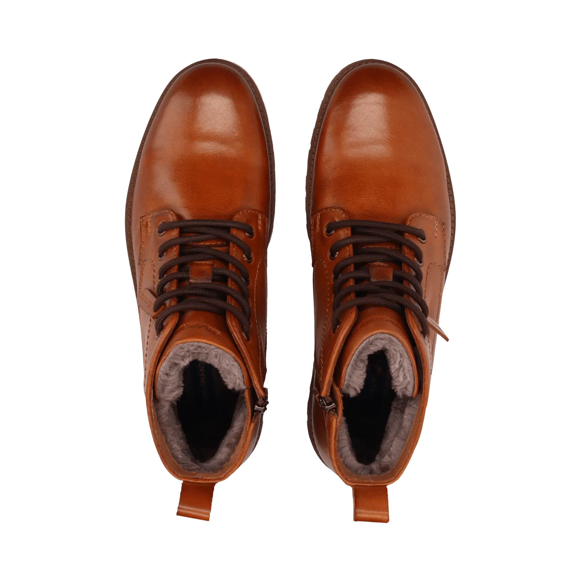 Leder Schnürstiefel Cognac - Image 6