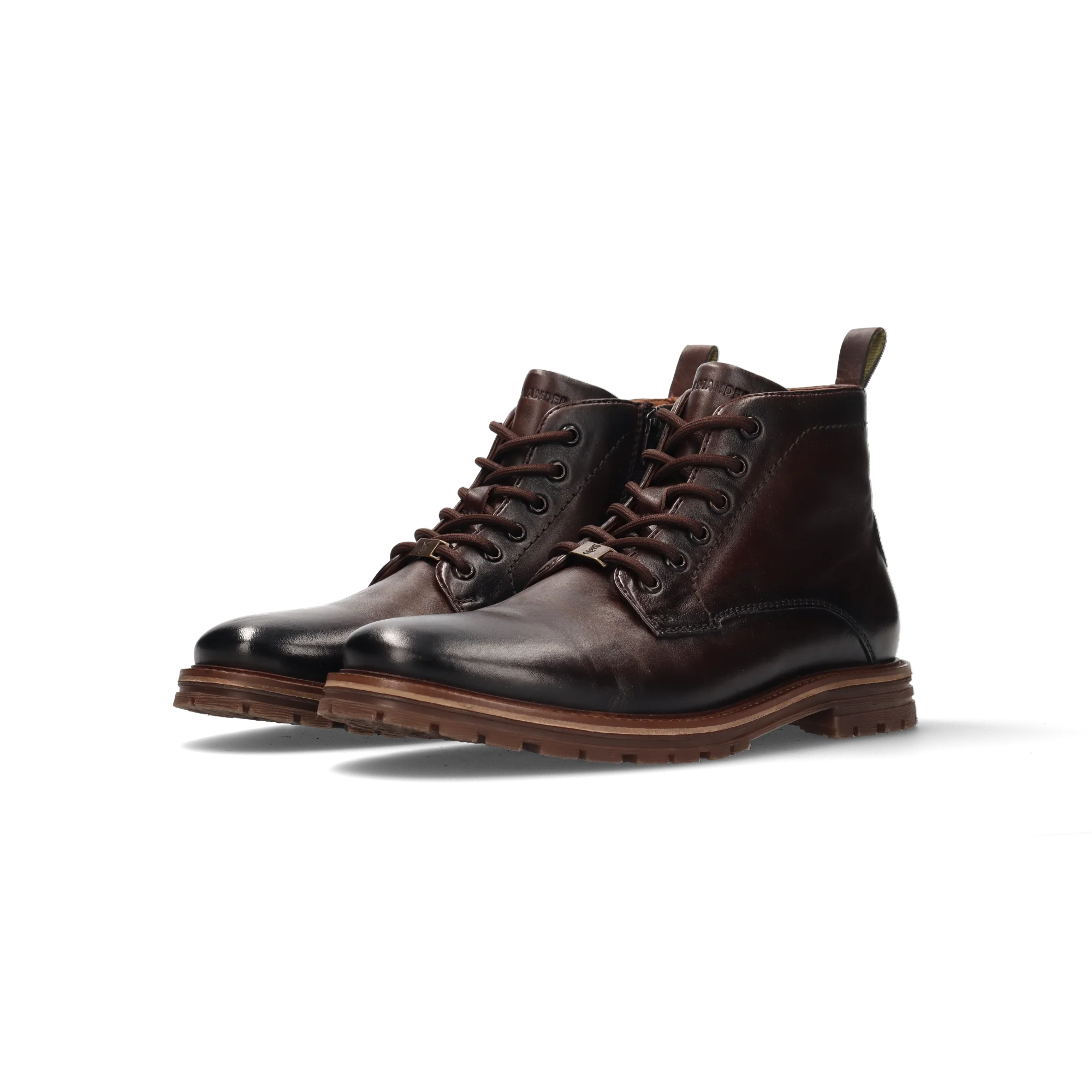 Leder Schnürstiefel Dunkelbraun - Image 4