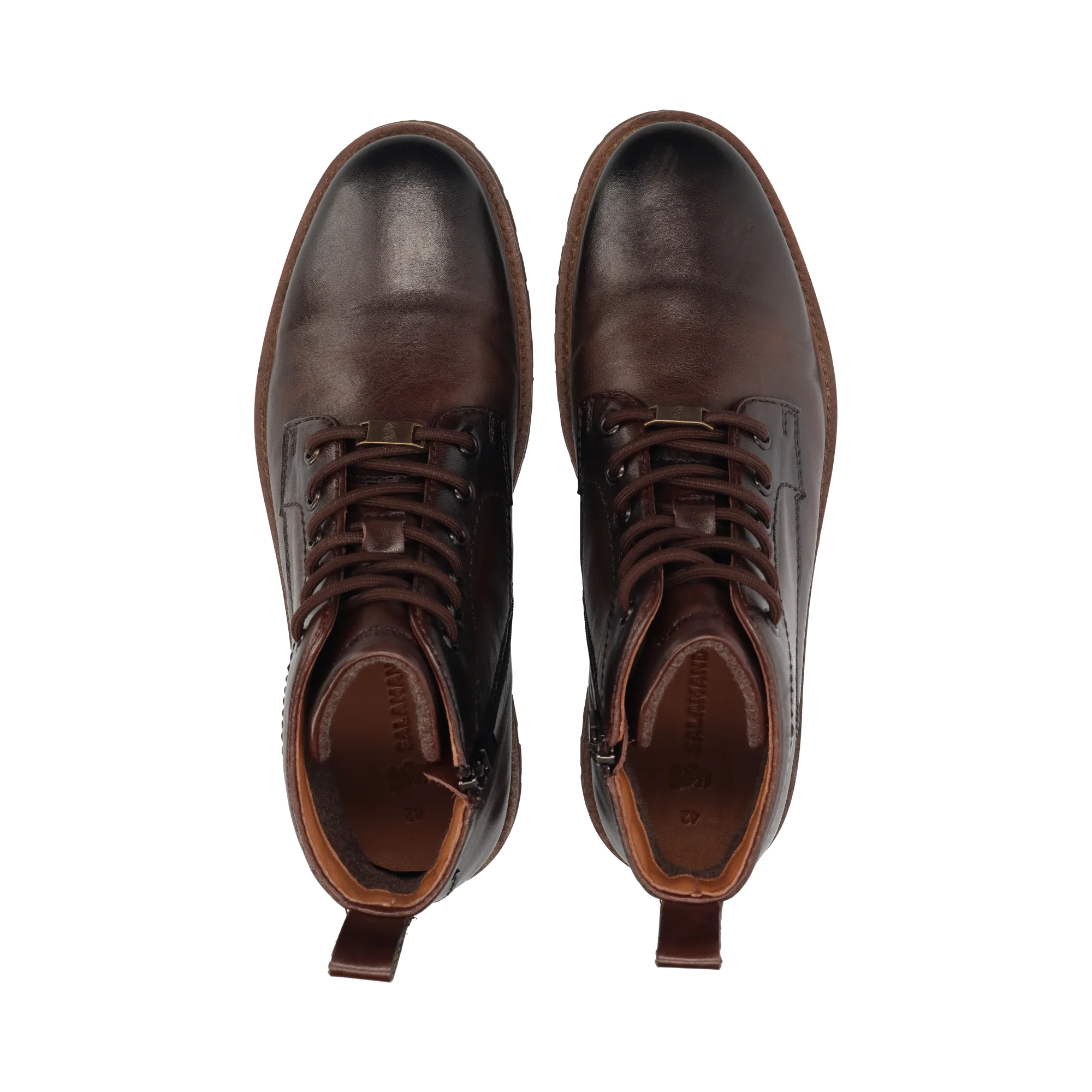 Leder Schnürstiefel Dunkelbraun - Image 8