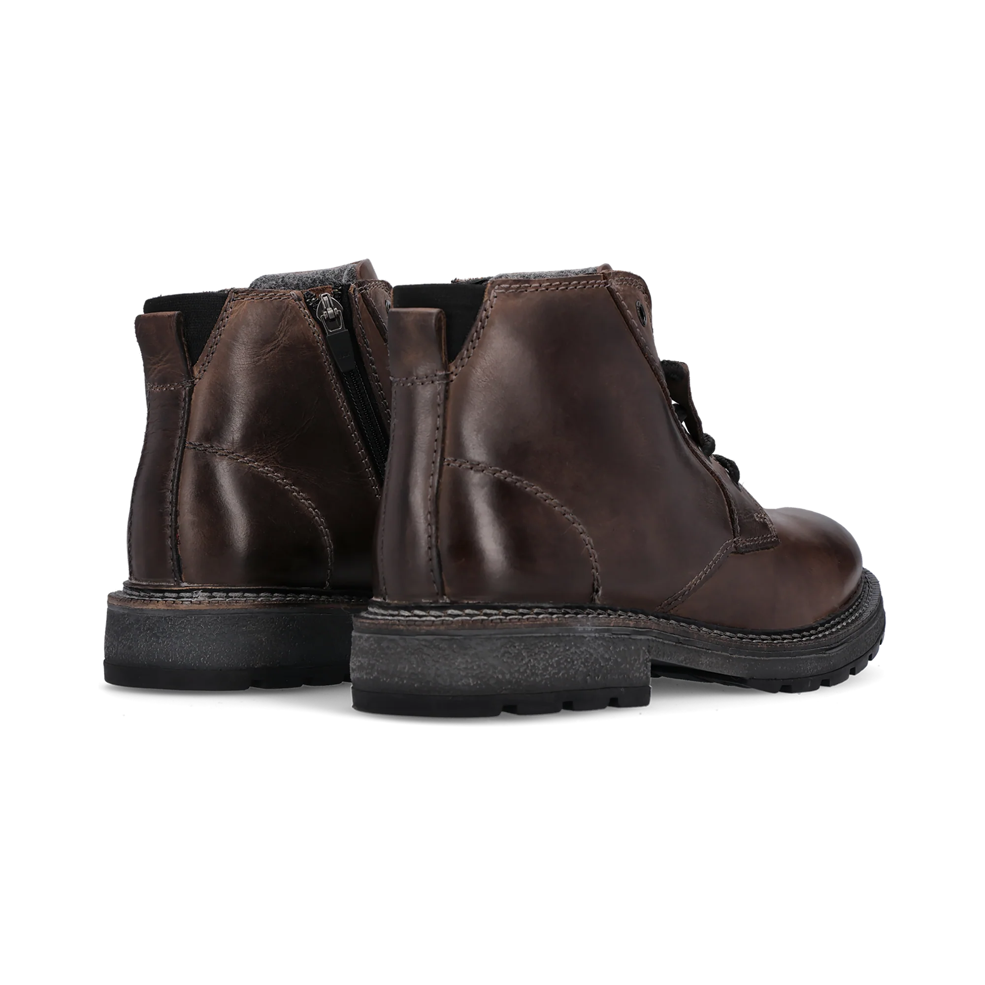 Leder Schnürstiefel Dunkelgrau - Image 4