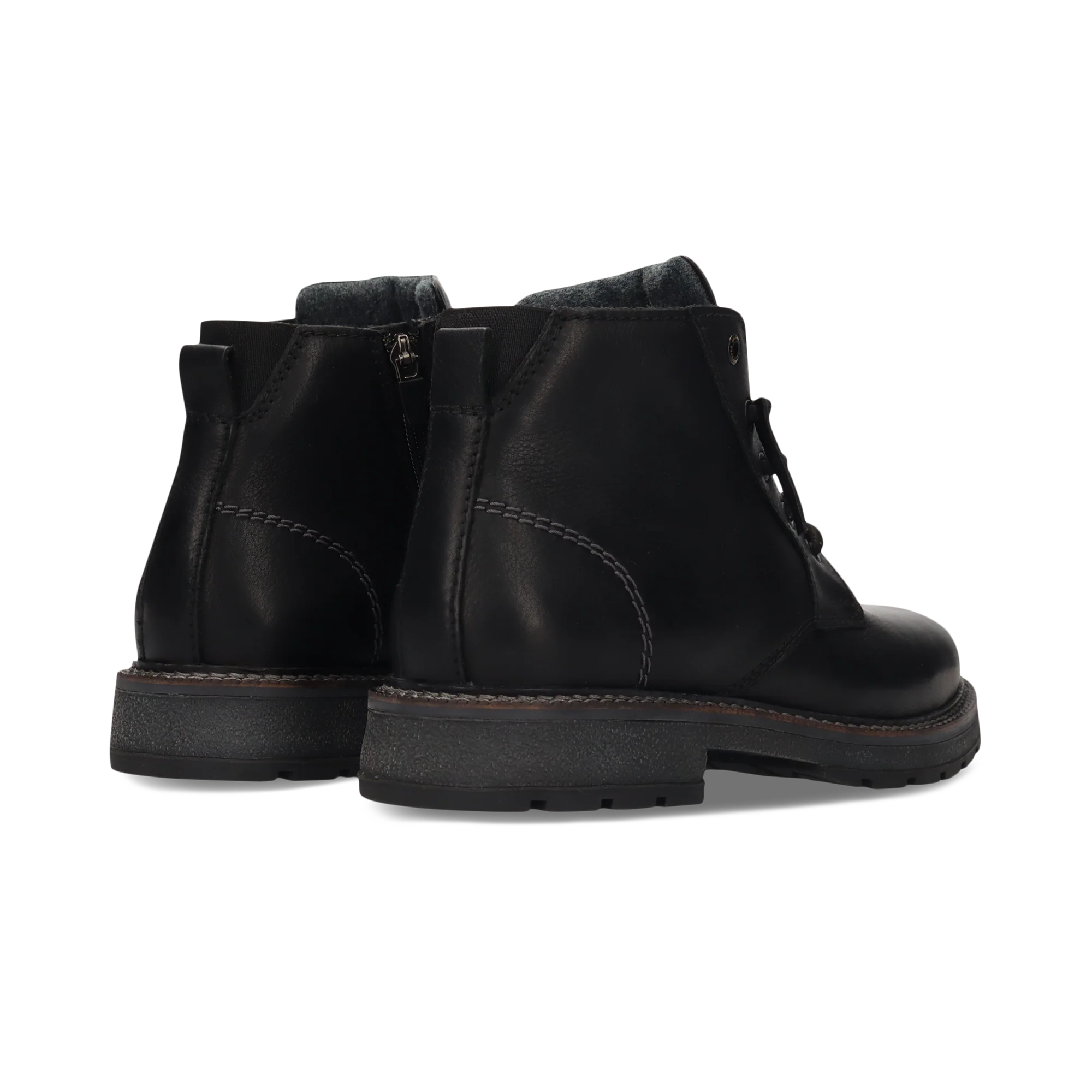 Leder-Schnürstiefel In Schwarz - Image 4