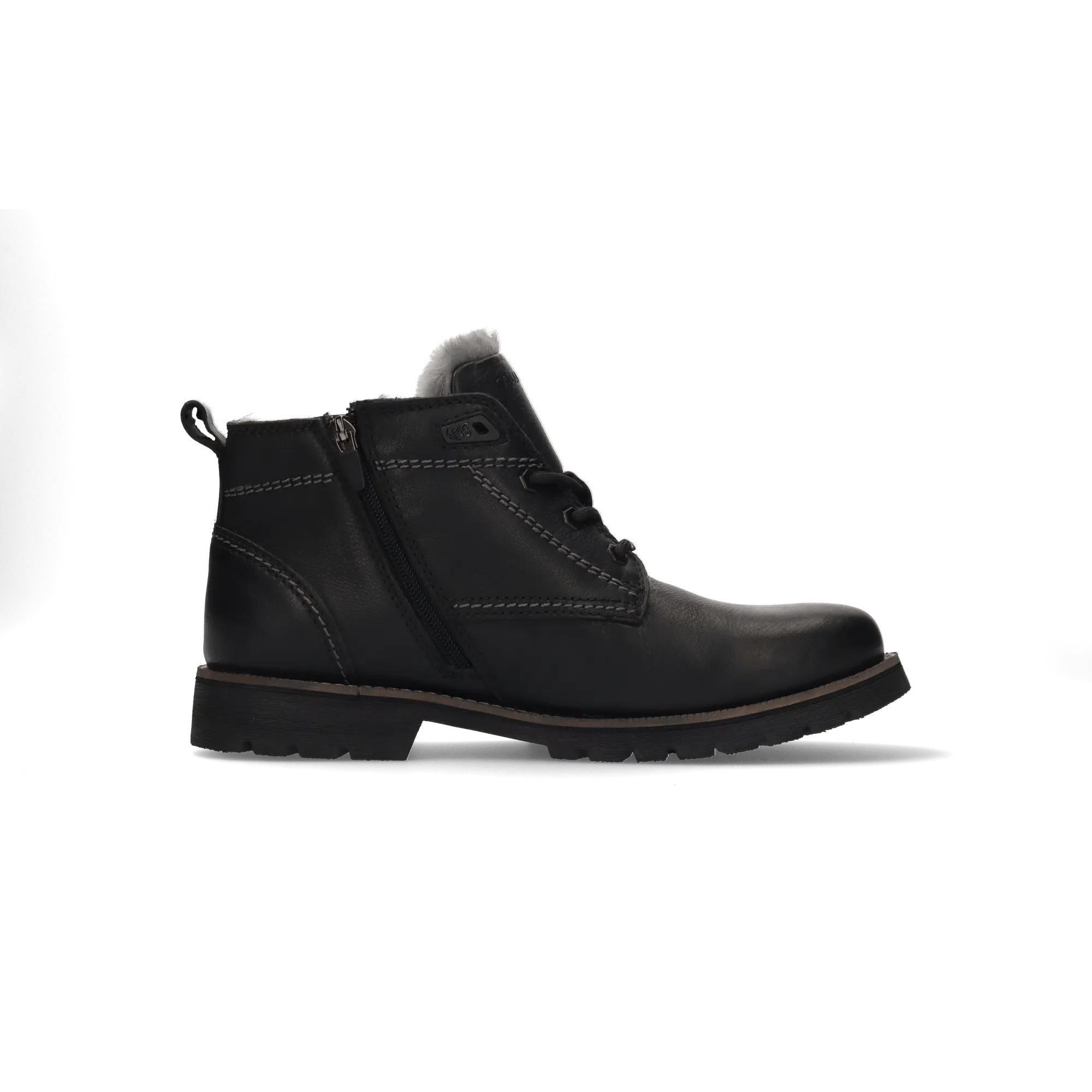 Leder Schnürstiefel Schwarz - Image 3