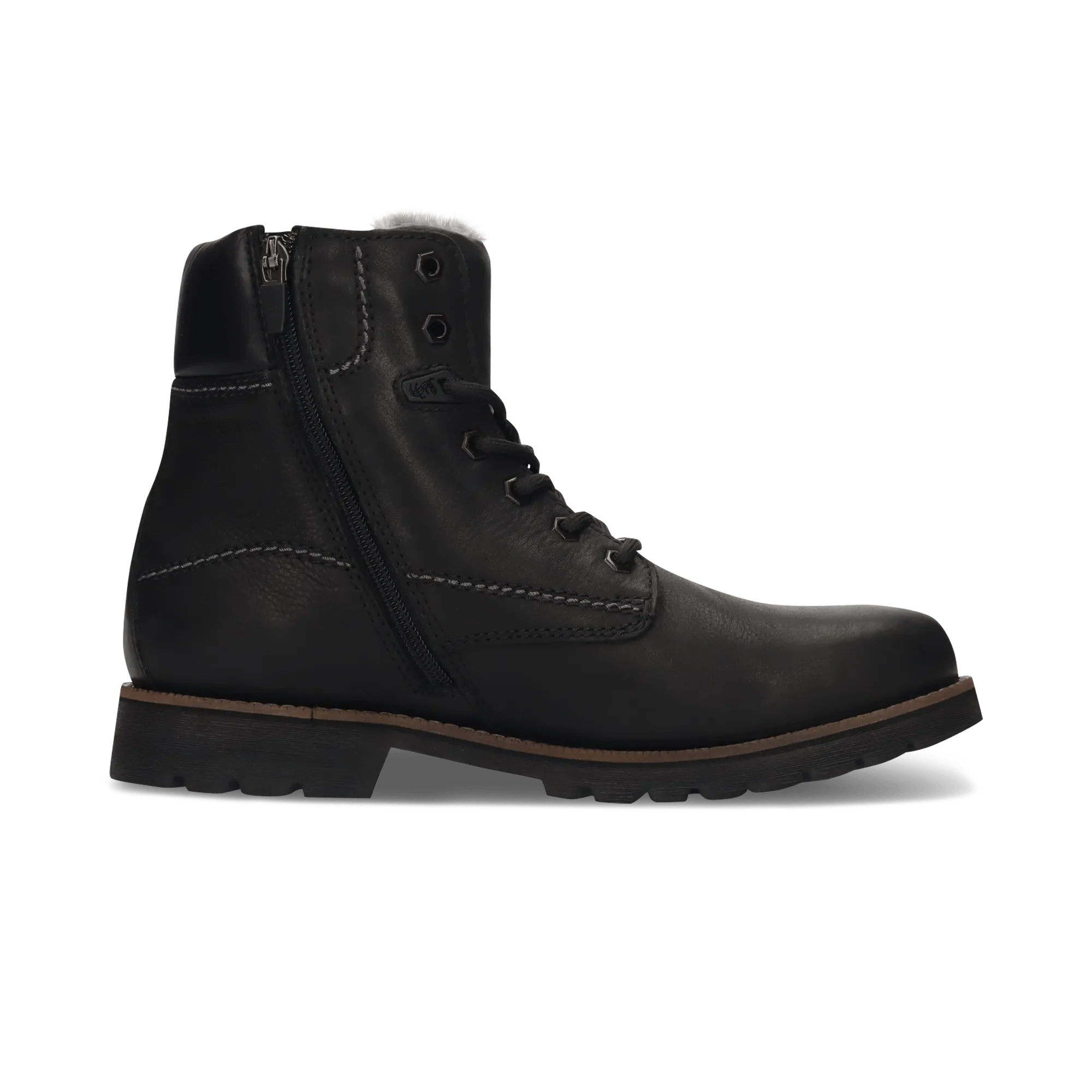 Leder Schnürstiefel Schwarz - Image 3