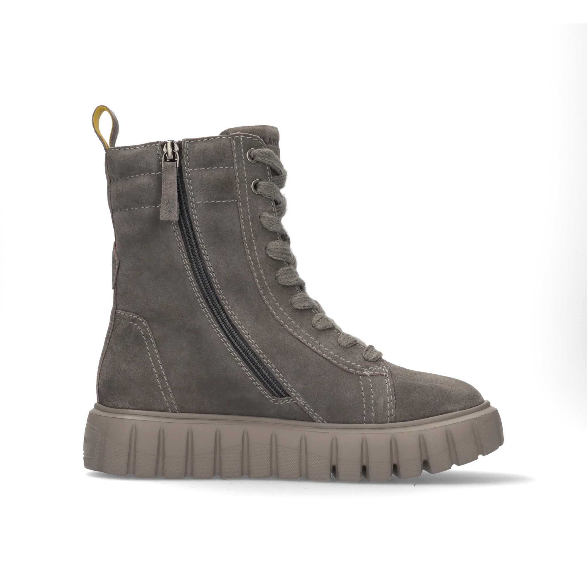 Leder Schnürstiefelette Grau - Image 3