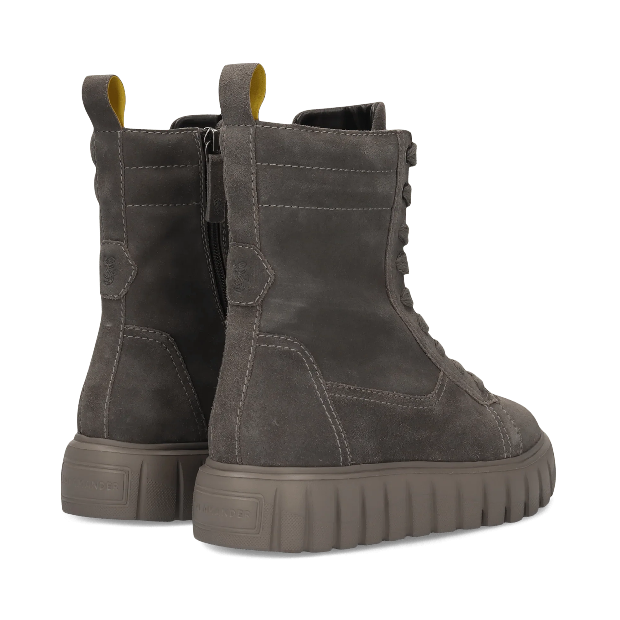 Leder Schnürstiefelette Grau - Image 4