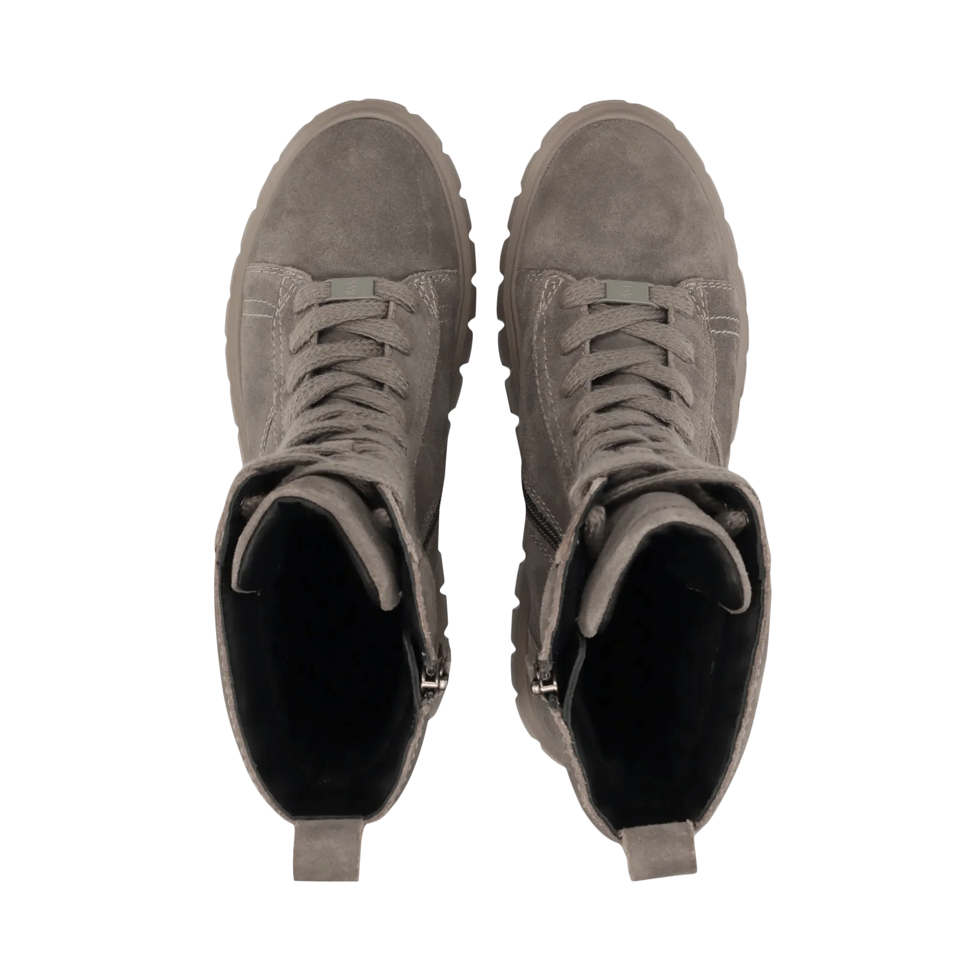 Leder Schnürstiefelette Grau - Image 6