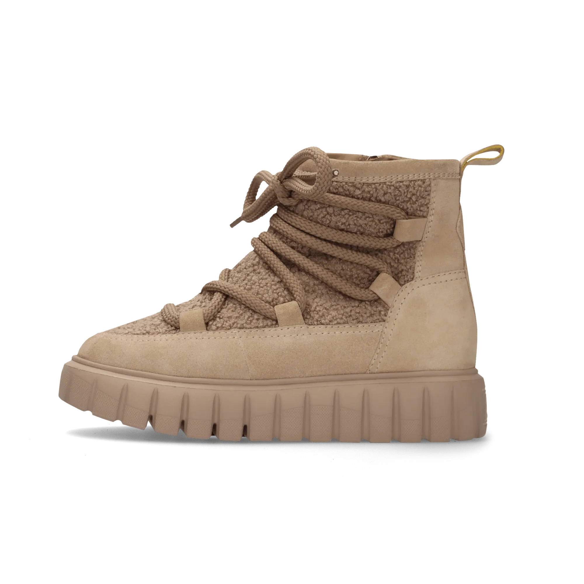 Leder Winterstiefelette Beige